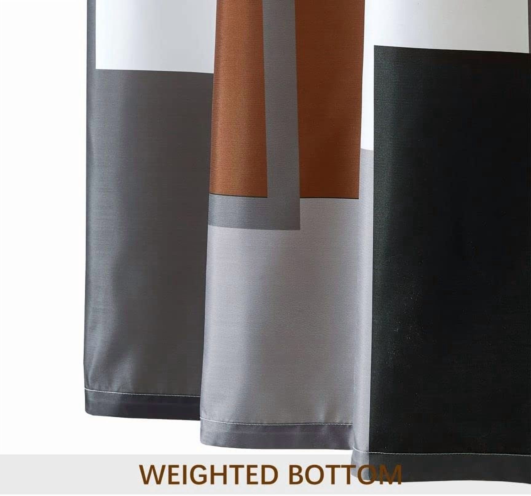 Taupe Modern Geometric Shower Curtain Brown,Brown and Black White Waterproof Shower Curtain Set for Bathroom Restroom with 12 Metal Hooks, 72 x 72 inch