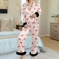 thumbnail image 2 of SJLDQY Valentines Women's Pajamas Set 2 Peice Pjs Set for Women Valentine's Day Bowknot Graphic Long Sleeve Pajama Tops Pants Soft Comfy Homewear Sleepwear Outfits, 2 of 6