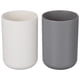thumbnail image 1 of 2 vasos de plástico para cepillos de dientes, estilo japonés, creativos, para el baño (blanco y gris), 1 of 6