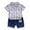 Grey, variant on dmqupv Baby Boy Outfits Toddler Kids Baby Boy Short Sleeve Pattern Shirt Tops+ Denim Pants Set Grey,Size for 18-24 Months