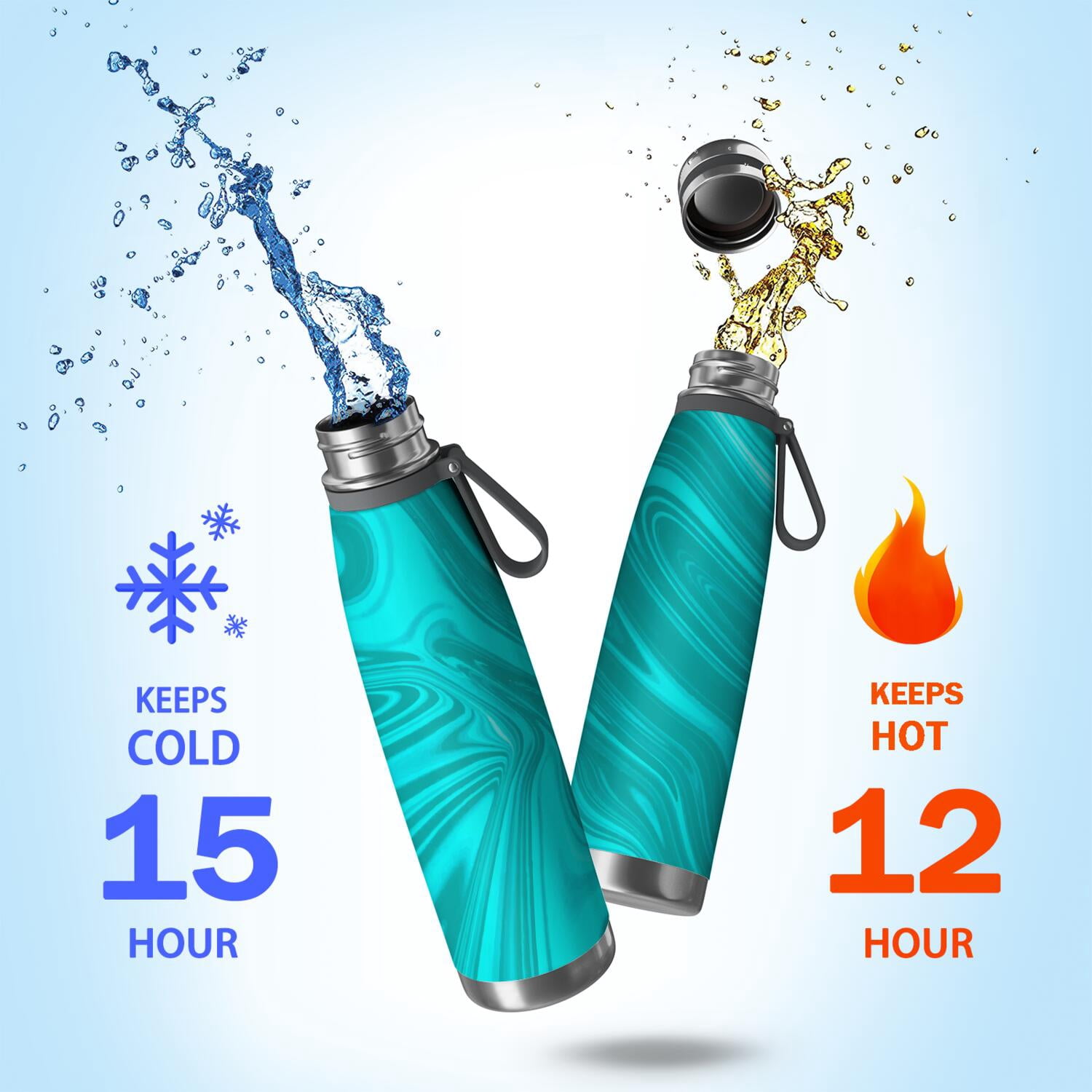 29oz Insulated Water Bottle with Tea Infuser, Stainless Steel Travel Mug, Liquid & Marble Print