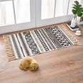 thumbnail image 1 of Darhoo Boho Rugs for Bedroom, Small Cotton Woven Rugs Tassels 2 x3 , Traditional Farmhouse Area Rugs, Washable Throw Rug Runner for Kitchen, Bathroom, Bedroom, Laundry (Black Ripple), 1 of 7