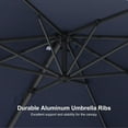 thumbnail image 3 of PURPLE LEAF 8'x8' Offset Cantilever Umbrella with 360° Rotation 7' High Outdoor Patio Umbrella with Weighted Base for Poolside, Deck, Garden Navy Blue, 3 of 8