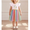 thumbnail image 3 of WIBACKER 2-7T Little Girl's Cotton Tutu Dress Rainbow Unicorn Summer Tulle Sundress, 3 of 9