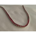 thumbnail image 3 of 925 Silver Lab Garnet Round Tennis Necklace,14k Lab Garnet Stone Initial Necklace,Yellow Gold plated Tennis Necklace,Valantine Necklace Gift, 3 of 3
