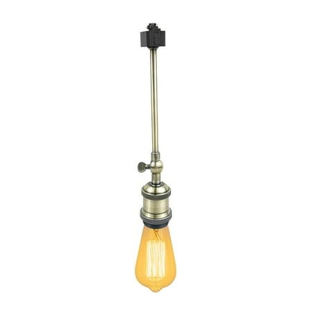 

FSLiving H-Type Track Pendant Lights Adjustable Angle Metal Track Light Vintage Design Bronze E26 Base Lamp for Wall Painting Kitchen Dining Room Loft (Bulb & Track Sold Separately) - 1 Light