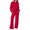 16# Red, variant on Women's 2 Piece Crewneck Lounge Set Matching Sweatsuits,Fall Lounge Sets for Women , Airport Travel Outfits, Comfy Athleisure Fall Winter Clothes ,Wide Leg Palazzo Pants Green,S