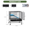 thumbnail image 3 of Uforic Small Animal Cage  with Platforms & stair,Indoor Metal 2-Tiers Animal Cage for Rabbits, Chinchillas and Hamsters,4 universal 360 °wheels,Black, 3 of 9