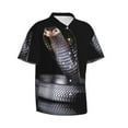 thumbnail image 2 of Daiia Black Cobra Snake Hawaiian Shirt for Men Gentle Cotton Regular Short Sleeve Casual-X-Large, 2 of 9
