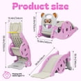 thumbnail image 3 of 4-in-1 Kids Slide Rocking Toy, Portable Combination Slide for Children, Rocking Horse with Basketball Hoop, Convertible Freestanding Slide for Age 1-6 Boys And Girls-Pink, 3 of 8