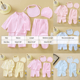 thumbnail image 3 of NIEWTR Newborn Baby Clothes Unisex Baby Clothes 4 Piece Layette Sets Cotton Newborn Clothes Gift Set Baby Gift Outfit for All Seasons(A-Blue,One Size), 3 of 5