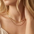 thumbnail image 4 of Flydeer Necklace for Women Herringbone Snake Chain Necklace Stainless Steel Yellow Anniversary Gift for Women, 4 of 8