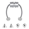 thumbnail image 4 of Guardoinrt Xiangbala Magnetic Fake Septum Nose Rings Hoop for Women Chic and Sophisticated Silver Shambhala Ball 5Set, 4 of 6