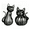 2PCS, variant on Pre-Lit Pumpkin Cats, Halloween LED Pumpkin Cat Decorations, Black Resin Pumpkin Cats with Spooky Light Up Eyes,Halloween Decorations Indoor-Perfect Halloween Gift(Tall)
