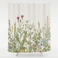 thumbnail image 2 of Extra Long Shower Curtain 72 x 84, Vintage Floral Shower Curtain for Bathroom, Spring Colorful Wildflower Sage Green Leaves Botanical Decorative Fabric Shower Curtain Set with Hooks, 2 of 6