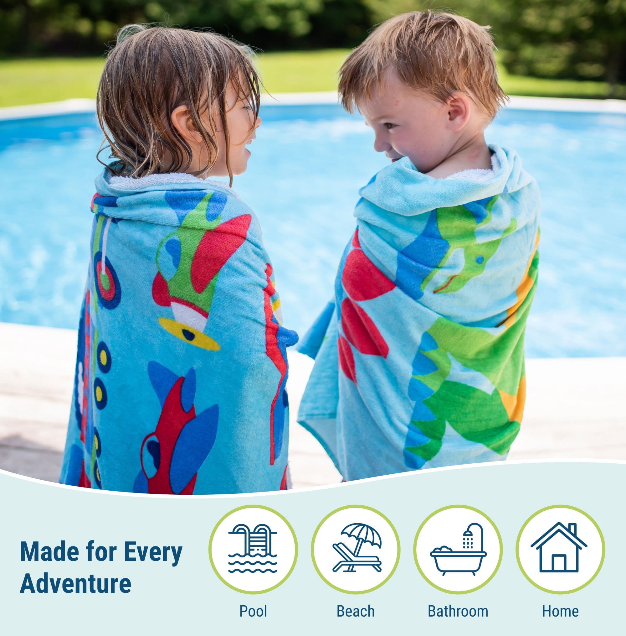 Wildkin Kids 100% Cotton Beach Towel for Boys and Girls (Under Construction)