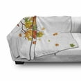 thumbnail image 3 of Fall Soft Flannel Fleece Throw Blanket, Autumn Image Canadian Maple Leaves Botanical Foliage Nature Warm to Cold Effects, Cozy Plush for Indoor and Outdoor Use, 50" x 70", Yellow Orange, by Ambesonne, 3 of 6