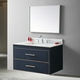 thumbnail image 3 of Montary 37inch Bathroom Vanity Top Sintered Stone Carrara Gold Tops with Rectangle Undermount Ceramic Sink and 3 Faucet Hole for Bathroom Cabinet, 3 of 8