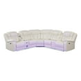 thumbnail image 2 of Challenger Modern Style Recliner Sectional Sofa made with Wood in Ice, 2 of 17