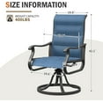 thumbnail image 3 of Techmilly Patio Swivel Chairs Set of 6, Outdoor Dining Chairs High Back Padded All Weather Breathable Textilene Outdoor Swivel Chairs with Metal Rocking Frame for Lawn Garden Backyard Deck, Navy Blue, 3 of 8
