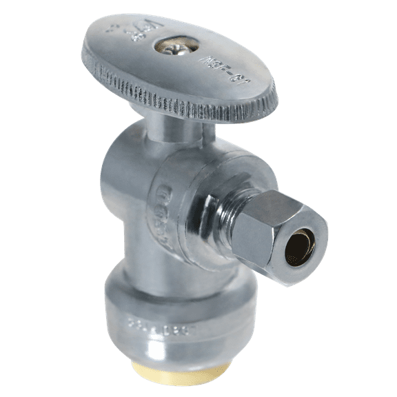 2 Pcs XFITTING OD Compression 1/4 Inch x 1/2 Inch Push Fit Valve, Push Fit Angle Valve, 30-1-7=2XX