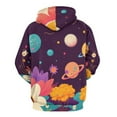 thumbnail image 3 of Colorful Space Garden Print Men's Women Vintage 3D Hooded Sweatshirt - All-Season Loose Fit Streetwear, 3 of 6