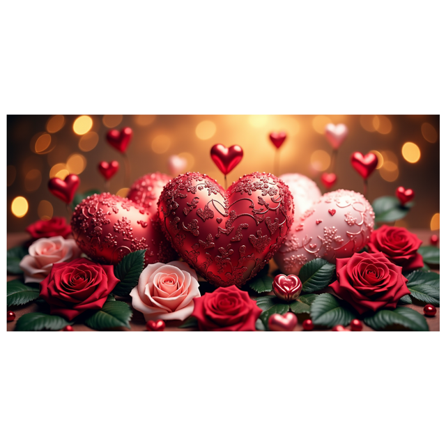 Valentine's Day Heart Love Backdrop Banner Romantic Flower Design Wedding Photo Props Party Decorations Background Event Display