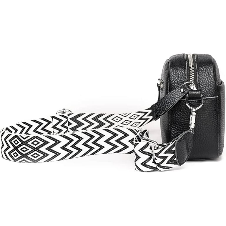CoCopeaunt Crossbody Bag for Women Genuine Leather Wide Strap Shoulder Bag Purse Trendy Design Camera Crossbody Purse Top Zip