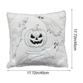 thumbnail image 4 of Halloween Embroidered Pumpkin Ghost Throw Pillow Cover, 18x18 Farmhouse Cushion Case, Soft Polyester, Hidden Zipper, Fall Decor for Sofa Bed by MPOISVA, 4 of 7
