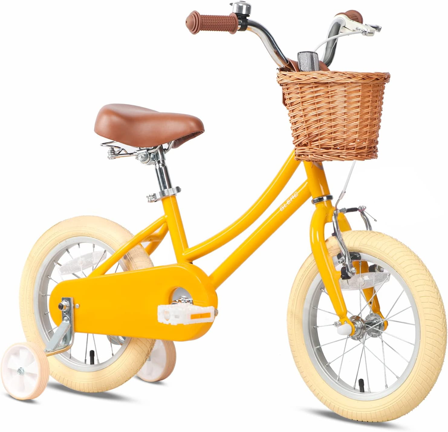 Glerc 12 Inch Kids Girls Bike for 2 3 4 Years Old Little Girls Retro Vintage Style Bicycles with