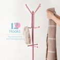 thumbnail image 4 of Coat Rack Freestanding, Coat Tree with Umbrella Holder, Metal Coat Rack Stand with 12 Hooks, Modern Coat Hanger Stand for Entryway, Purse Rack Hat Rack Stand for Living Room Bedroom Office, 4 of 9