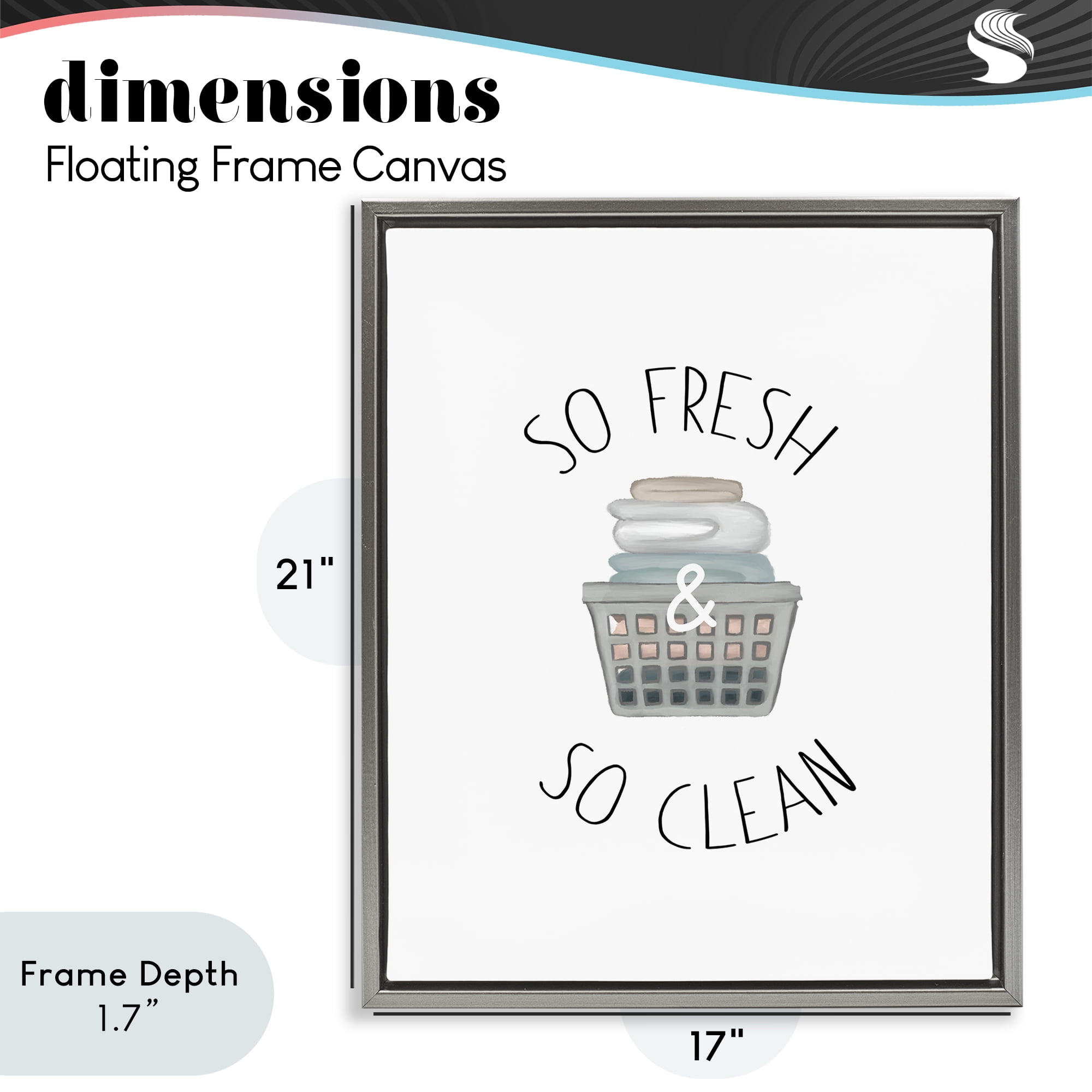 Stupell Industries So Fresh Laundry Basket Gray Framed Floater Canvas Wall Art, design by Elizabeth Medley