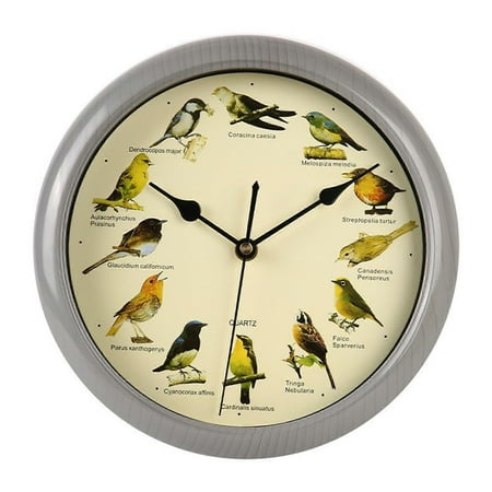12 Species Bird Song Clock 10 Inch Vintage Wall Clock with Nature-Inspired Green Design for Bird Lovers Home Decor