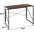 thumbnail image 3 of ZenStyle Folding Computer Writing Desk Wood Top Metal Frame Study Desk PC Laptop Table, 3 of 9