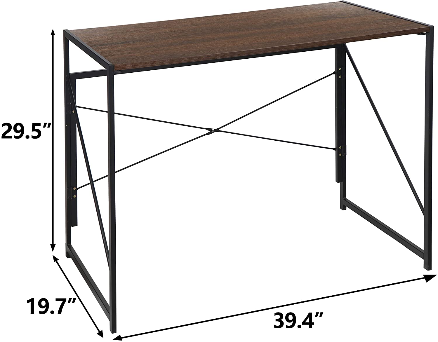 ZenStyle Folding Computer Desk, Brown photo 2