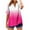 Womens Clothing Hot Pink, variant on Womens Notch V Neck T-Shirts, Short Sleeve Shirts for Women Summer Fashion Ombre Tie Dye Button Down Dressy Blouses