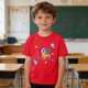thumbnail image 1 of Blusas y camisas de manga corta con cuello redondo para niños y niñas, camisetas gráficas de manga corta, blusas con estampados bonitos para la temporada escolar., 1 of 9