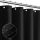 thumbnail image 1 of Cortina de ducha negra con textura de gofre para baño, tela suave y lujosa, repelente al agua, lavable a máquina, 180 x 180 cm, color negro., 1 of 5