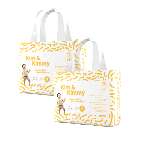 Pañales Kim & Kimmy Etapa 6 (+15kg) - 76 pzas (2 Pack) con Indicador de Humedad