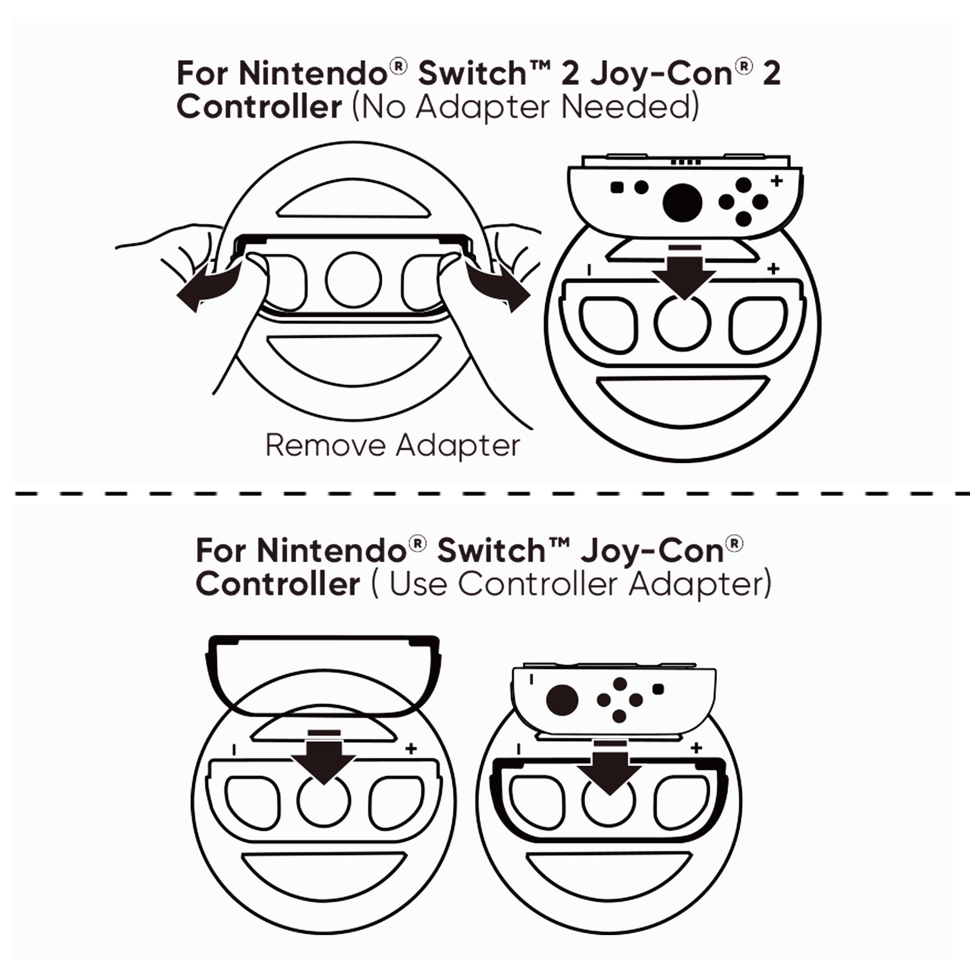 onn Joy-Con Racing Wheels Compatible with Nintendo Switch 2 and Nintendo Switch 2 Pack