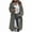 Gray, variant on Woolen Long Trench Coat Women Single Breasted Notch Lapel Collar Winter Dress Coat with Pockets Loose Pea Overcoat (XL, White)
