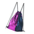 thumbnail image 4 of Mochila con cordón Paquete de lentejuelas de piel sintética para mujer Bolsa de almacenamiento para deportes al aire libre, Azul púrpura oscuro Scienceny AP001152-05B, 4 of 7