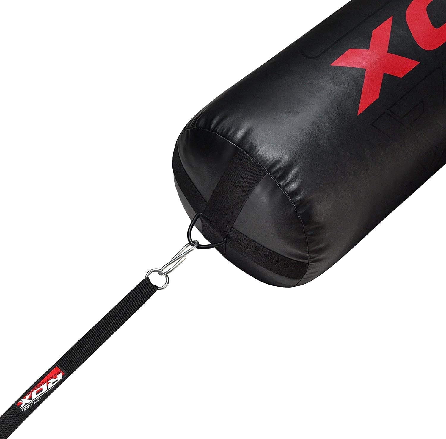 RDX Punching Bag Unfilled Anti Swing Set Kick Boxing MMA Training Gloves Heavy Punching Mitts Hanging Chain wall Bracket, Muay Thai 4PC Martial Arts 4FT 5FT