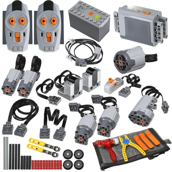 42PCS Power Function Kit Technic Motor Set M/L/XL/Servo Motor Infrared-Remote-Control Parts Packages&Tool Kits,Compatible with Technic-Parts L Brand