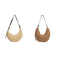 thumbnail image 1 of Bolso Media Tejido Paja para Mujer Playa Verano Viajes Al Aire Libre (Beige), 1 of 4