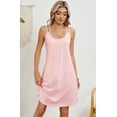 thumbnail image 5 of Womens Summer Casual Tank Dress Sleeveless O Neck T Shirt Sundress Solide Color Mini Beach Vacation Dresses (Pink,Large), 5 of 6