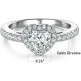 thumbnail image 4 of Gemsme Luxurious 18k White Gold Plated Heart Cut Cubic Zirconia Wedding Engagement Rings Eternity Bridal Band Halo Rings, 4 of 5
