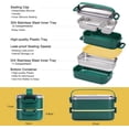thumbnail image 2 of Zootealy Stainless Steel Bento Box for Adults&Kids,Japanese Leakproof Lunch Box Divided Food Meal Storage Containers Set Stackable 2 Layer for Children School Picnic Green, 2 of 6