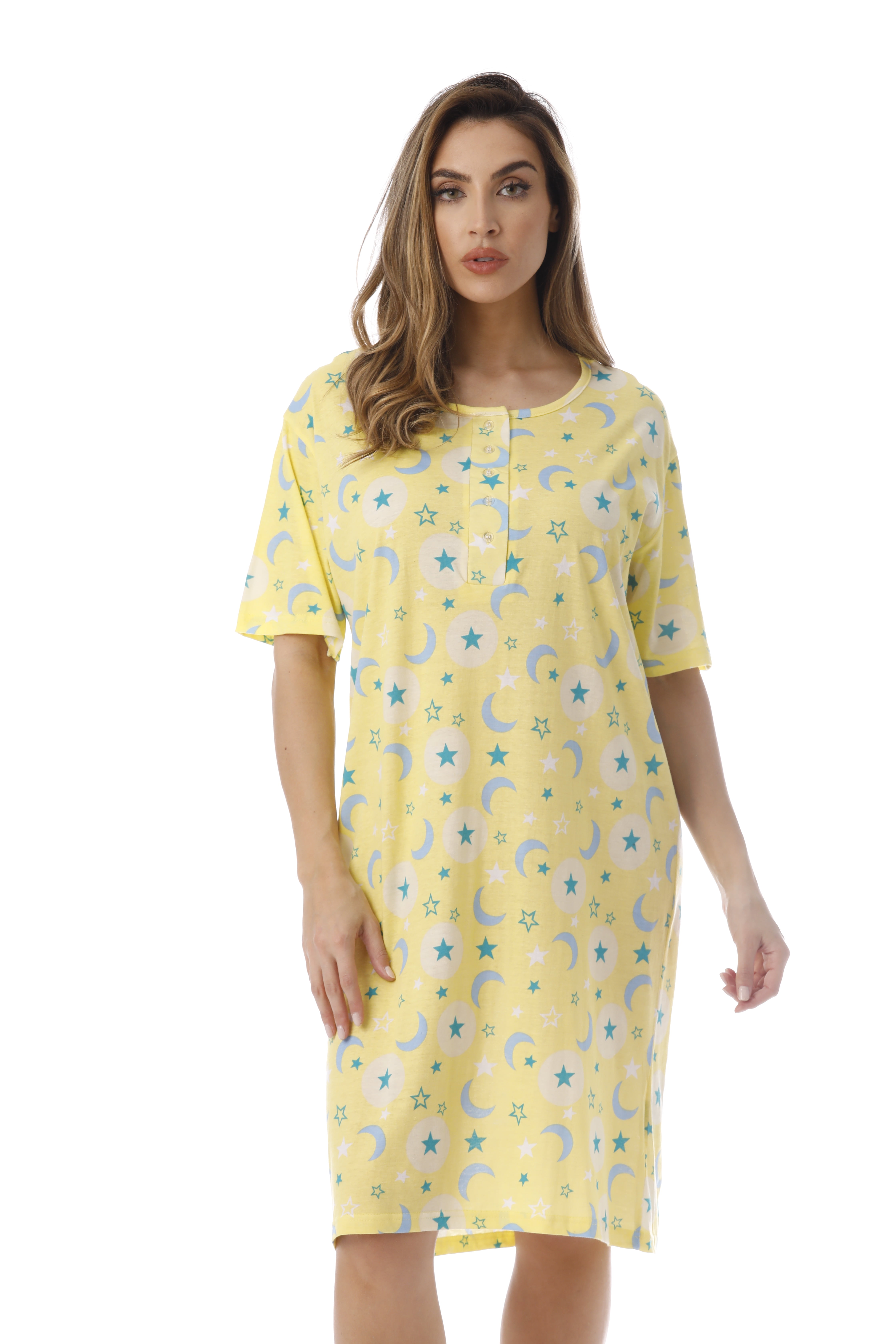 Womens Short Sleeve Cotton Nightgown Sleep Dress/Sleepwear,XL,Rebel Hearts