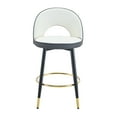 thumbnail image 3 of Set of 2 360 ° Rotatable Bar Chair, Modern PU Comfortable Upholstered Bar Chair with Smooth and Beautiful Metal Legs for Dining Room, Kitchen, Terrace and Guest Office Chair (Dark Gray), 3 of 11